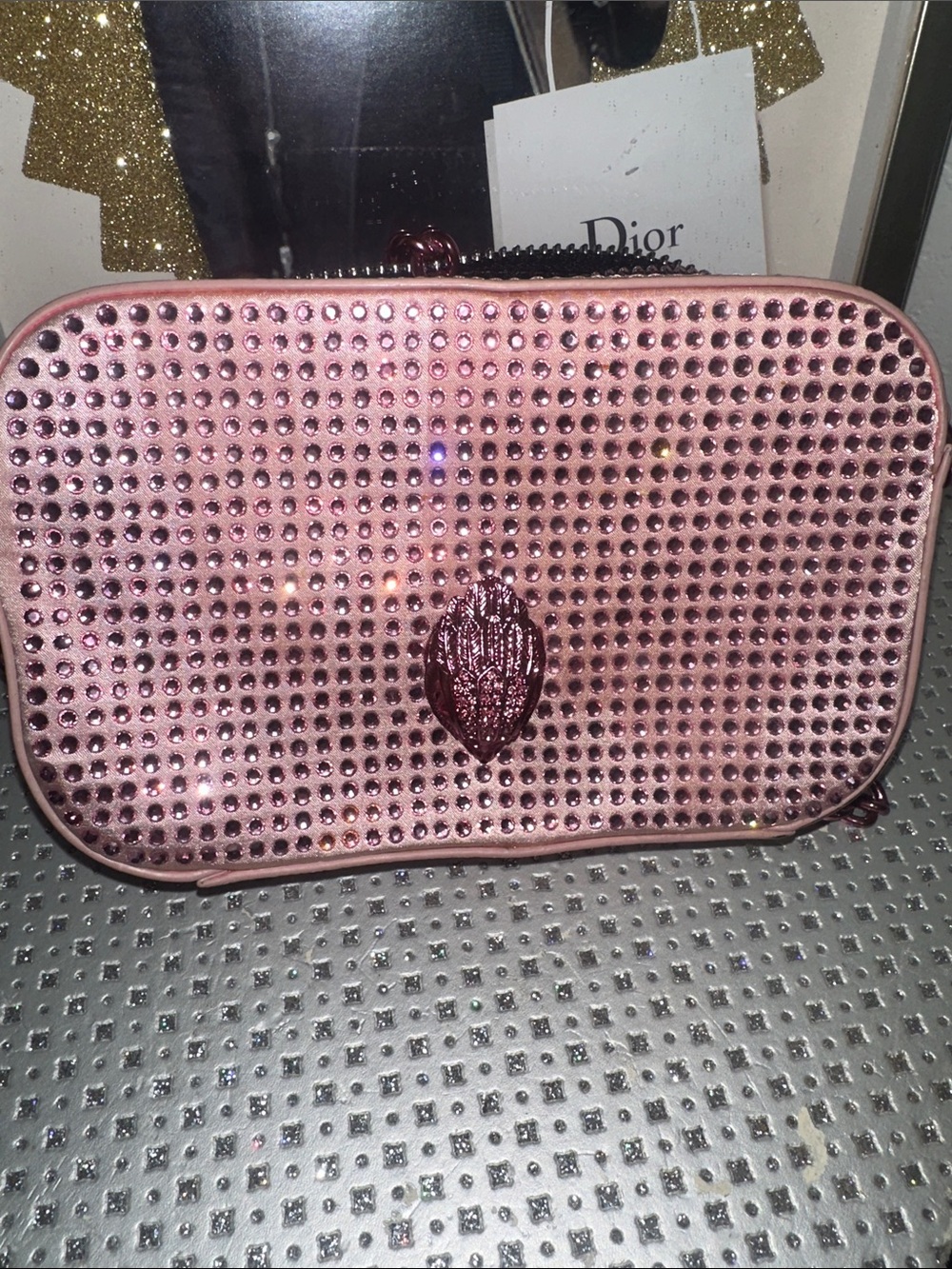 Kurt Geiger Pink Crystal-Studded Crossbody- Rare and EUC